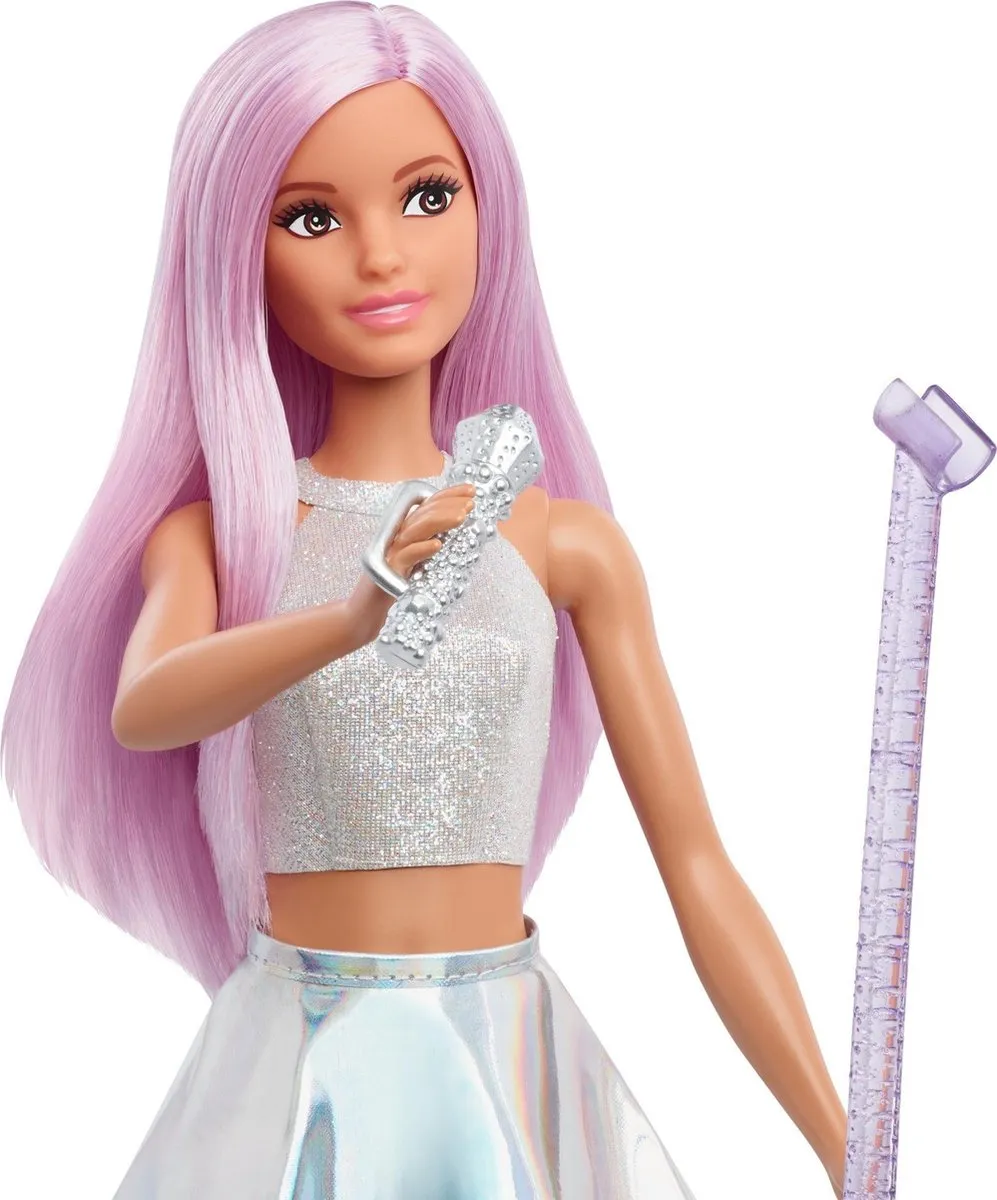 Barbie Careers Popster FXN98 - Roze haar met microfoon