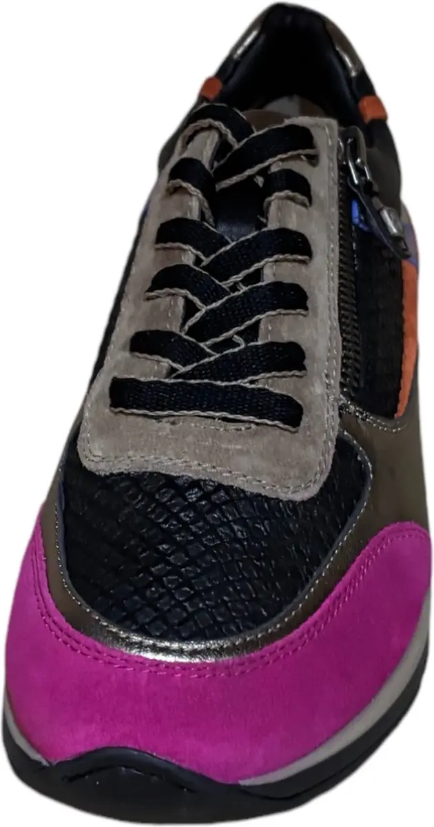 Helioform Combi Zwart fucsia, brons, blauw H sneaker (Maat