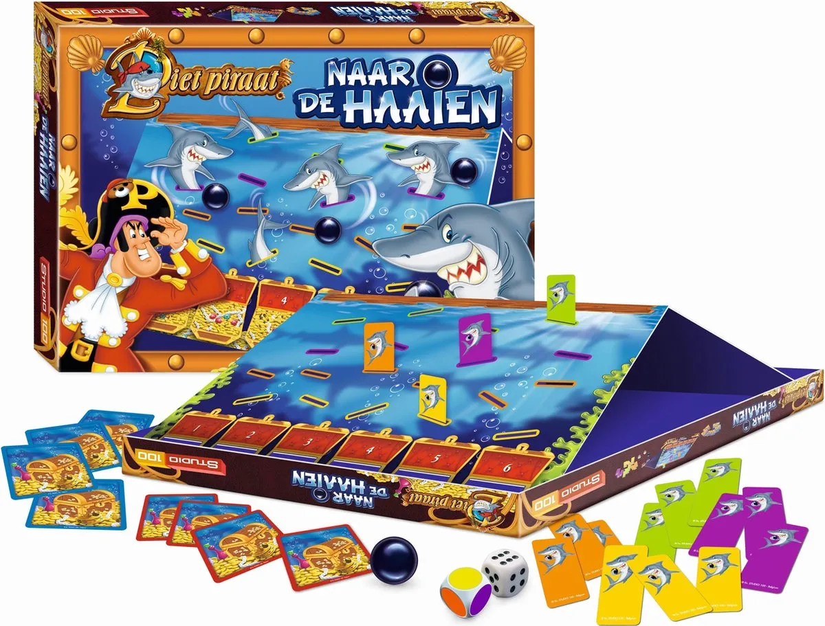 Studio 100 Naar de Haaien Piet Piraat Bordspel