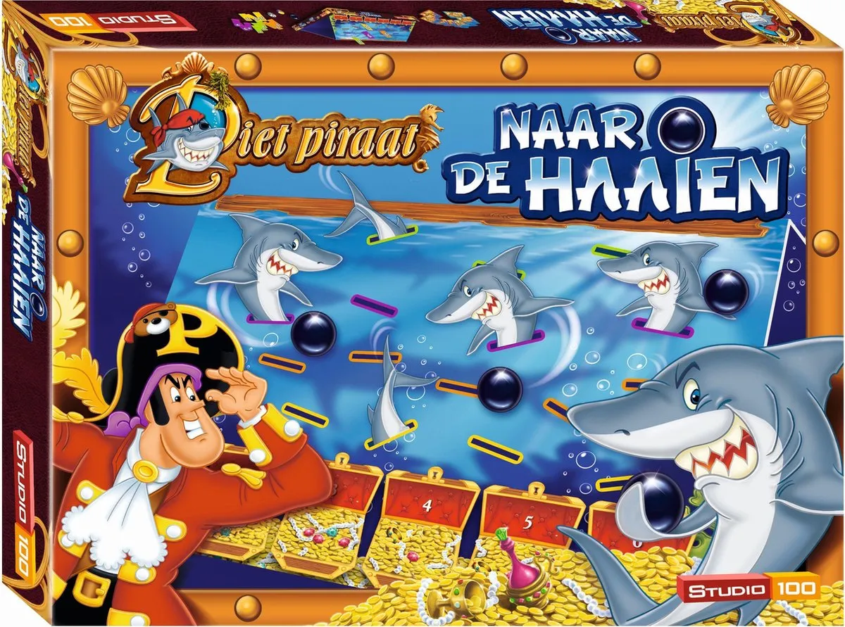 Studio 100 Naar de Haaien Piet Piraat Bordspel - 2 Spelers