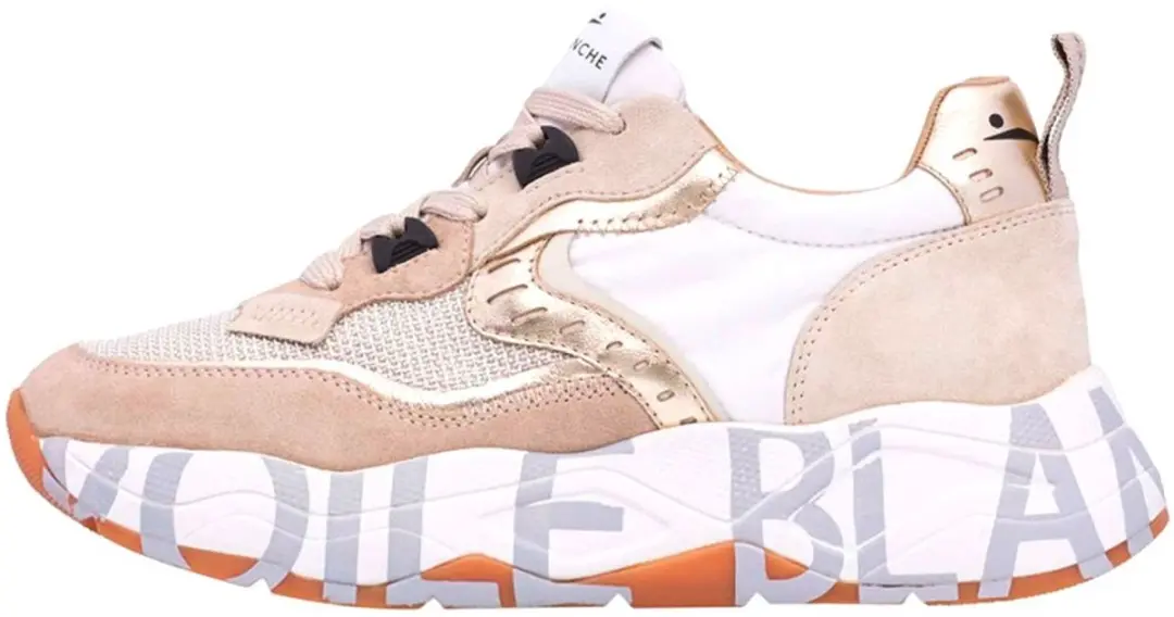 Voile blanche Leren sneakers Club105 beige, goud