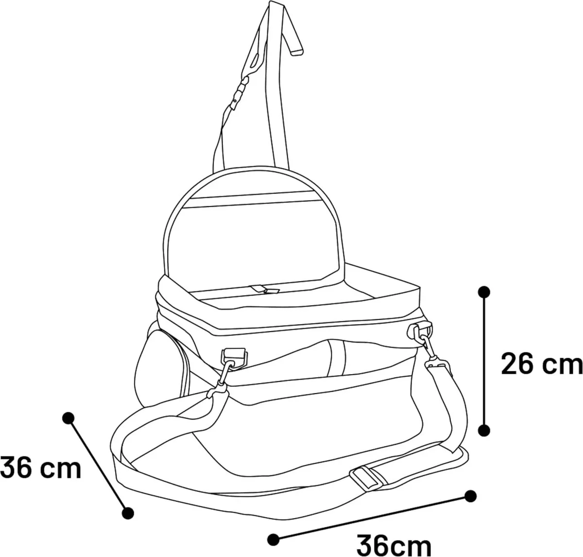 Flamingo Autostoel Andor Hond - Zwart - 36x36x26cm