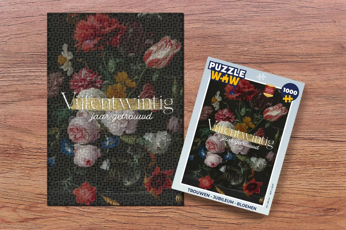 PuzzleWow Trouwdag Jubileum Legpuzzel 1000 Stuks - Multicolor