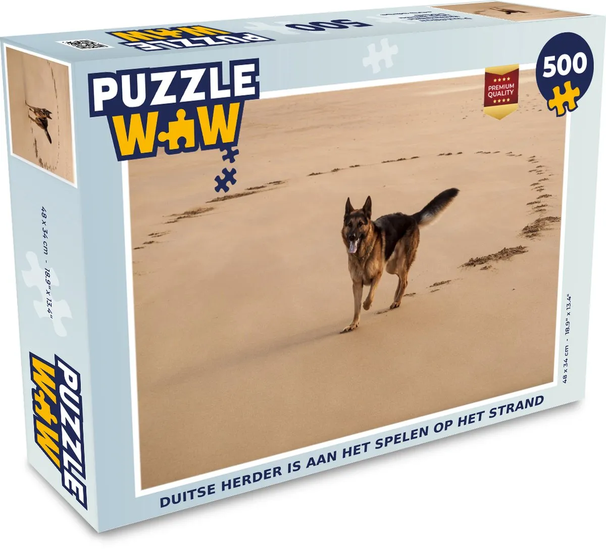 PuzzleWow Legpuzzel Duitse Herder Strand 500 Stuks