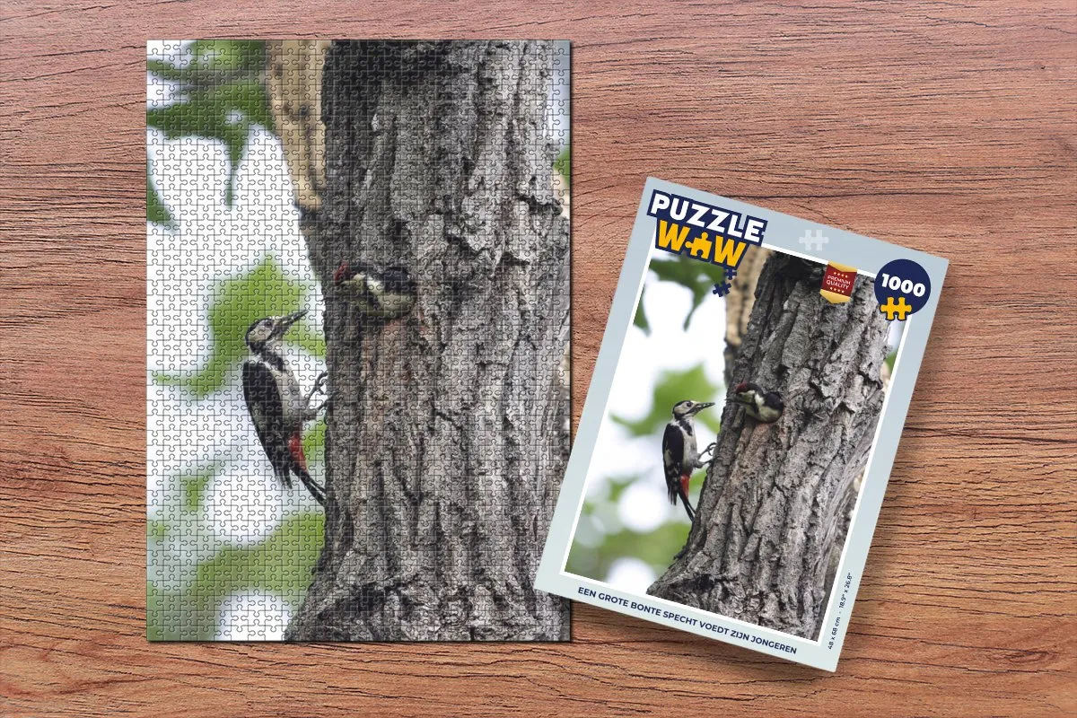PuzzleWow Legpuzzel Een Grote Bonte Specht