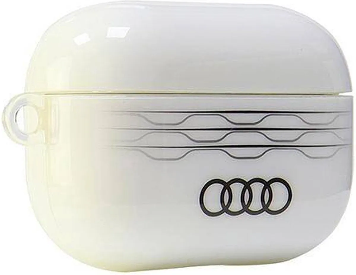 Audi IML Geomatic Pattern AirPods Case - Apple Pro 2 - Wit - afbeelding 3 van 6
