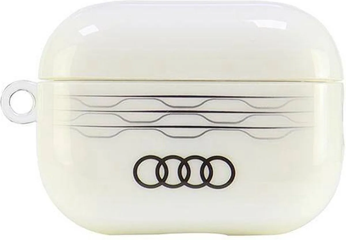 Audi IML Geomatic Pattern AirPods Case - Apple Pro 2 - Wit - afbeelding 4 van 6