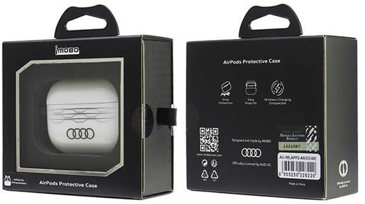 Audi IML Geomatic Pattern AirPods Case - Apple Pro 2 - Wit - afbeelding 6 van 6