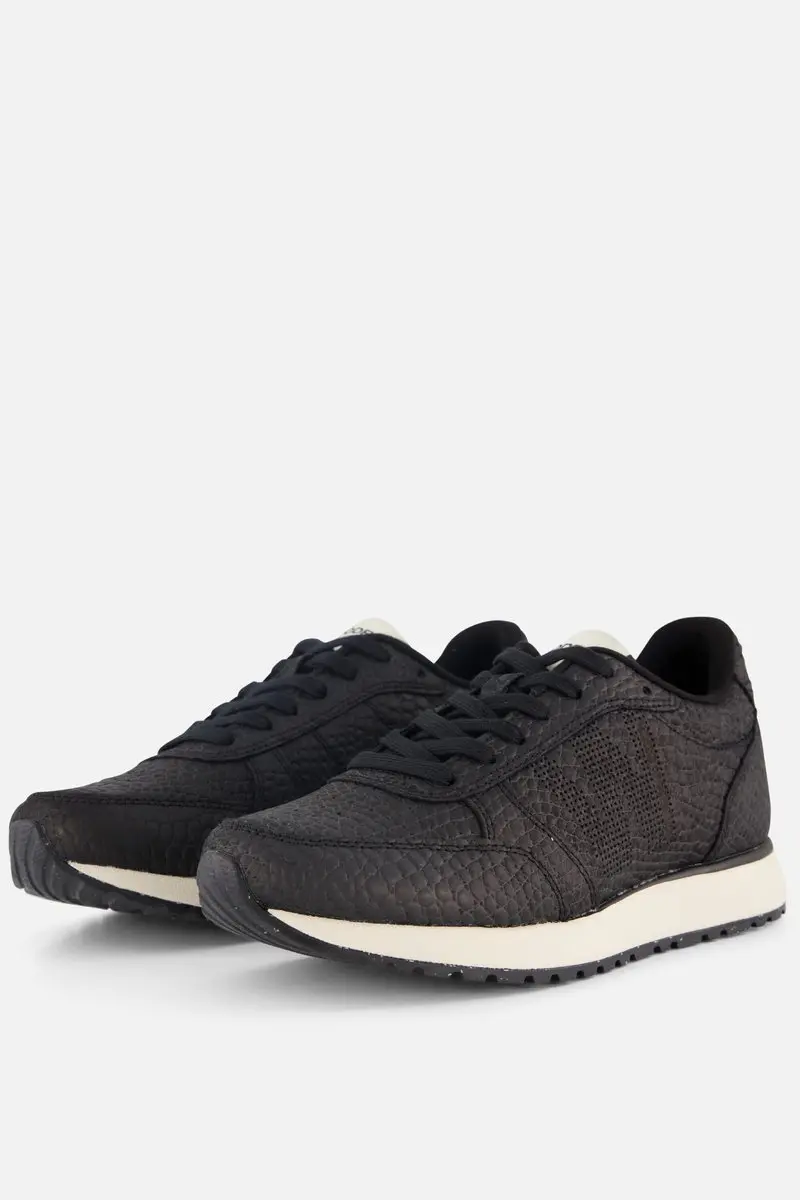 Woden Ronja Croco Sneakers zwart Leer