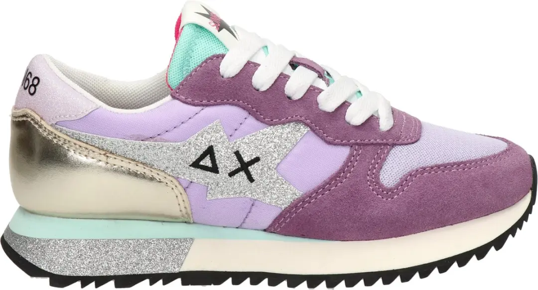 SUN68 Stargirl Glitter Logo Sneakers Laag
