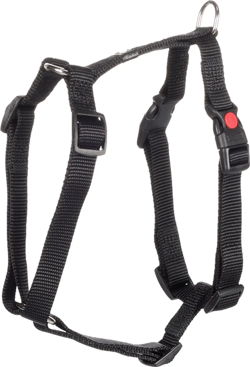 Flamingo Ziggi H-harnas Zwart XL 70-110cm