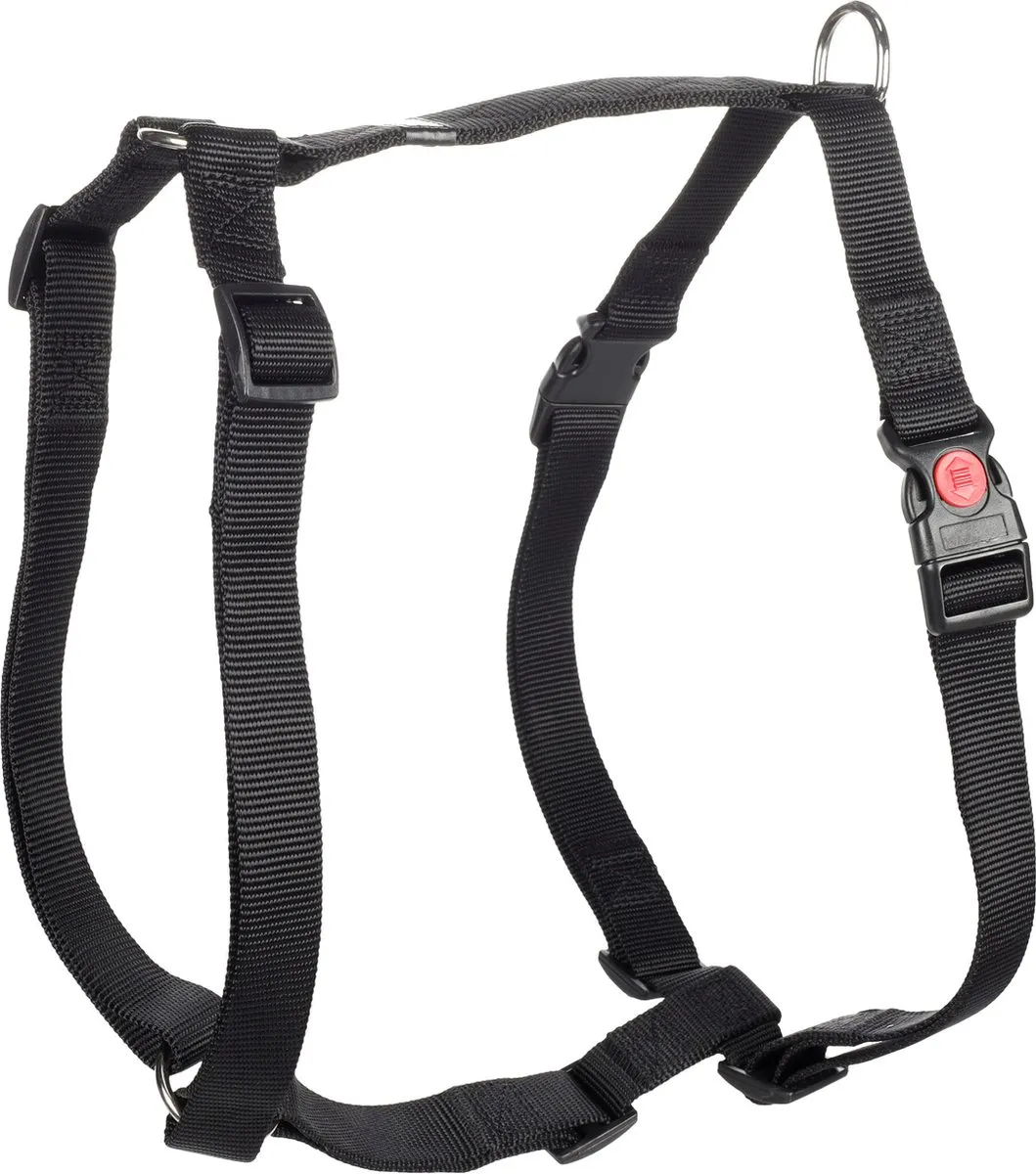 Flamingo Ziggi H-harnas Zwart XL 70-110cm