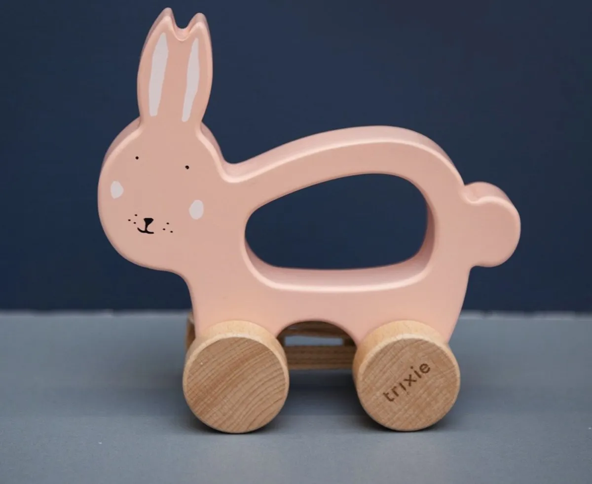 Trixie Houten Trekspeeltje Mrs. Rabbit - Roze