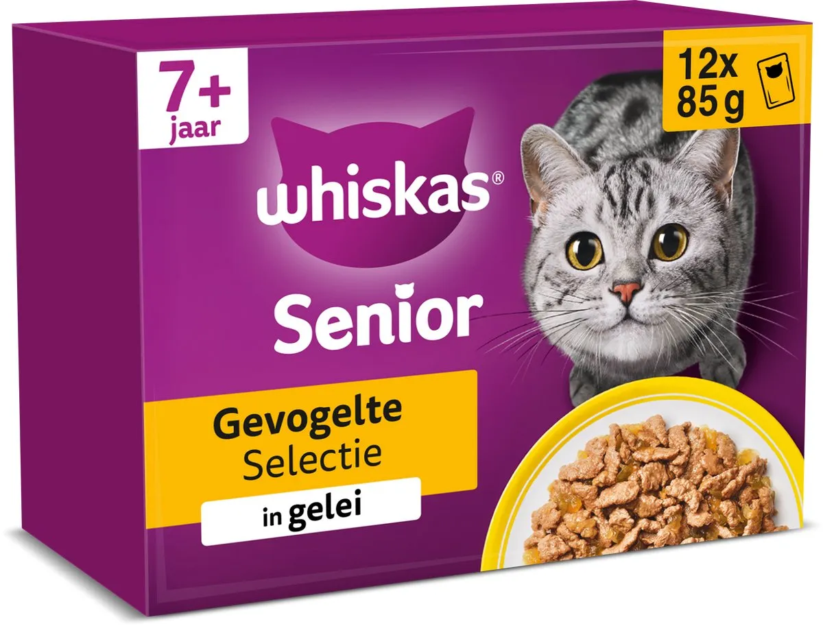 Whiskas Senior Gevogelte Selectie in Geleie - 4x85g