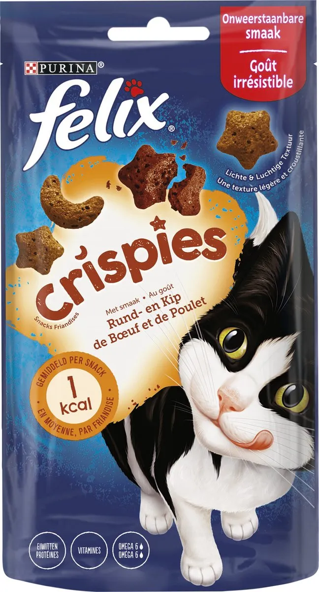 Felix Crispies Rund & Kip Kattensnacks - 8x45g