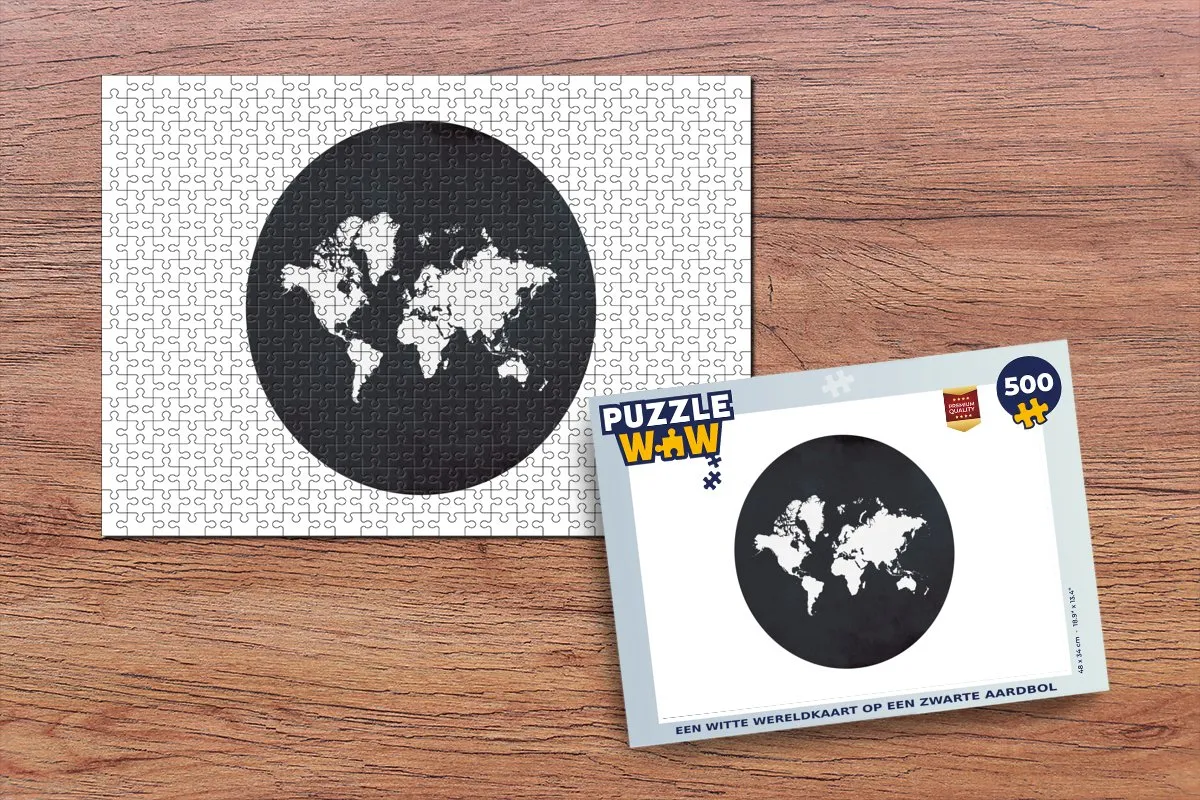PuzzleWow Wereldkaart Legpuzzel 500 Stuks - Multicolor