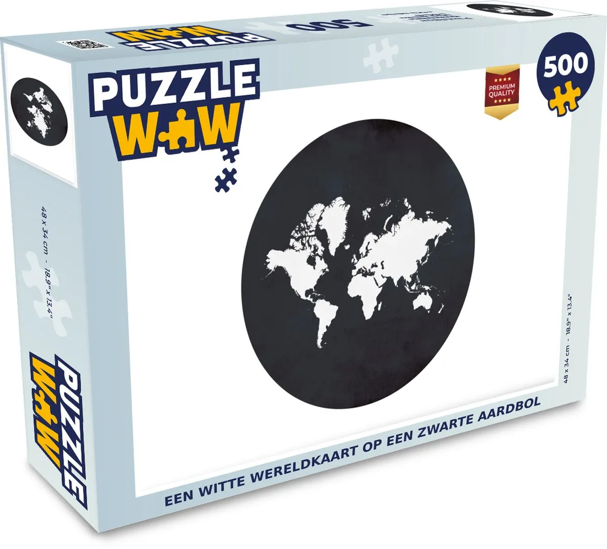 PuzzleWow Wereldkaart Legpuzzel 500 Stuks