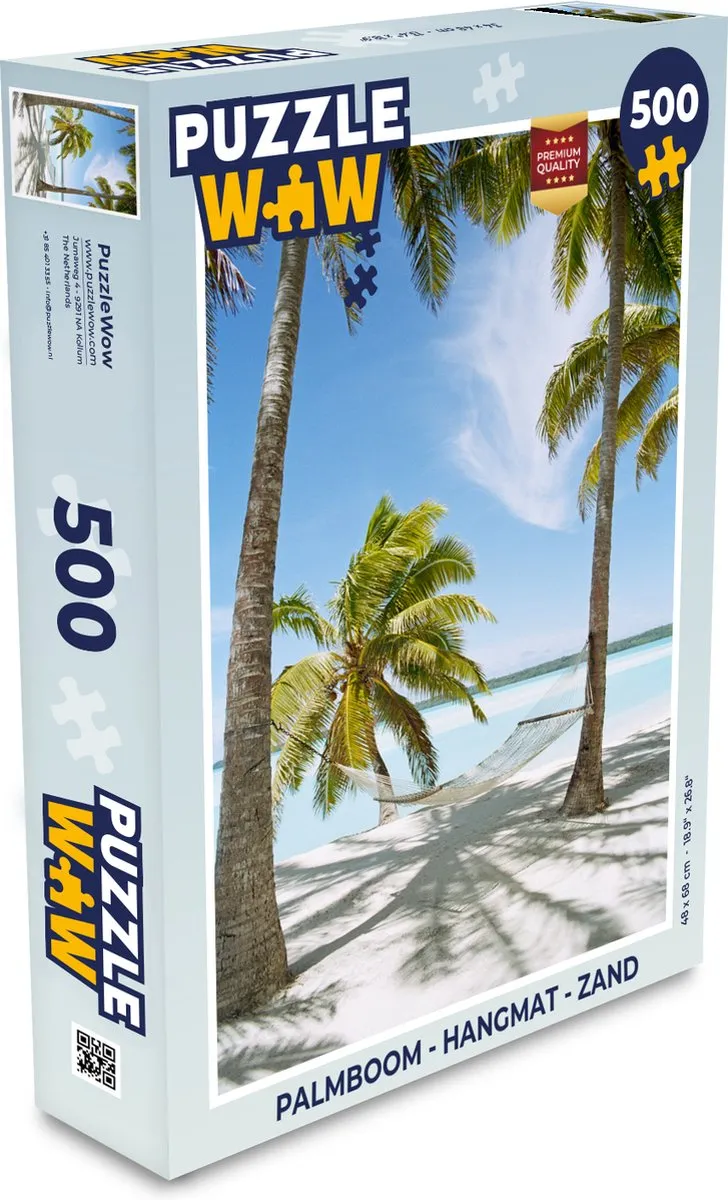 PuzzleWow Palmboom Hangmat Legpuzzel 500 Stuks