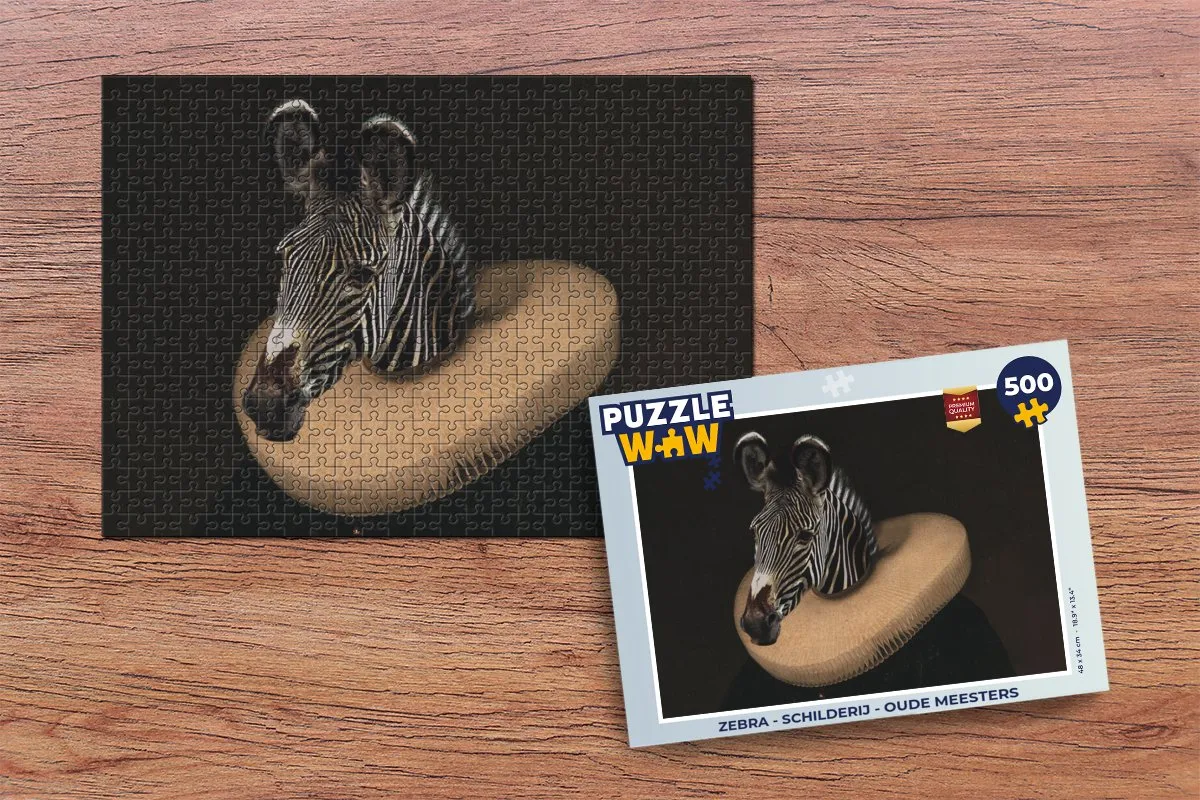 PuzzleWow Zebra Legpuzzel 500 Stuks - Multicolor