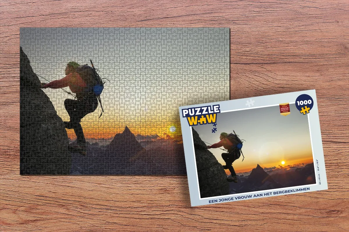 PuzzleWow Bergbeklimster Legpuzzel 1000 Stuks