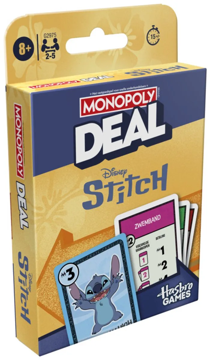 Monopoly Deal Disney Stitch-editie Kaartspel - 2-5 Spelers