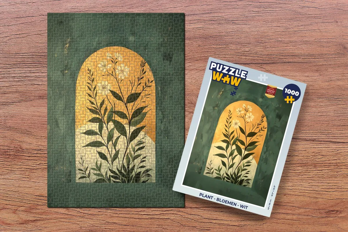 PuzzleWow Planten Bloem Legpuzzel 1000 Stuks - Wit
