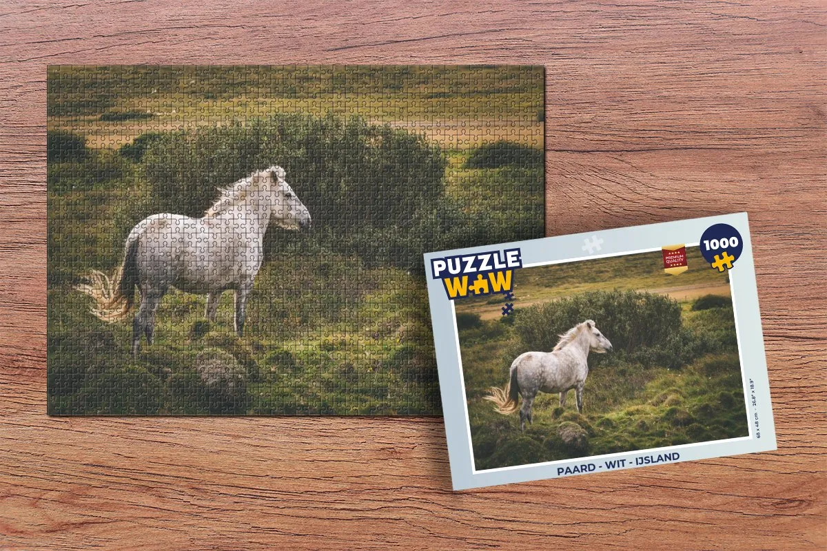 PuzzleWow Paard IJsland Legpuzzel 1000 Stuks - Multicolor