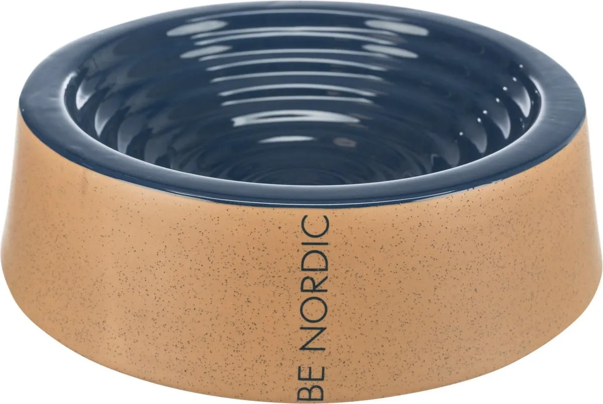 Trixie Keramiek Voer- en Waterbak 25cm - Blauw/Beige - afbeelding 3 van 3