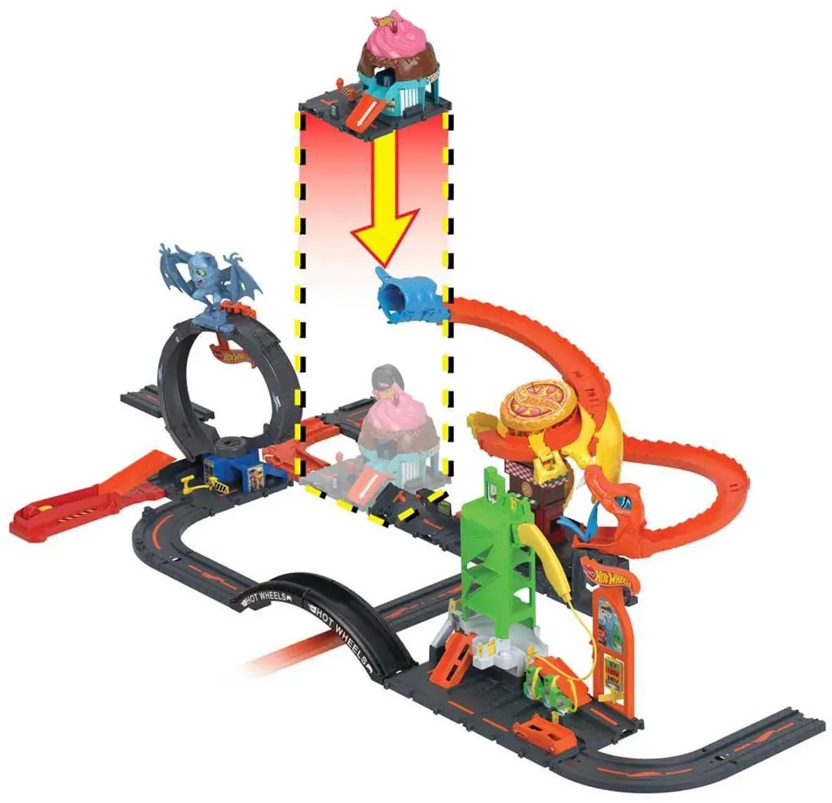 Hot Wheels City Centrum Speelset Ice Crream Swirl HDR24-HTN77 - Multicolor