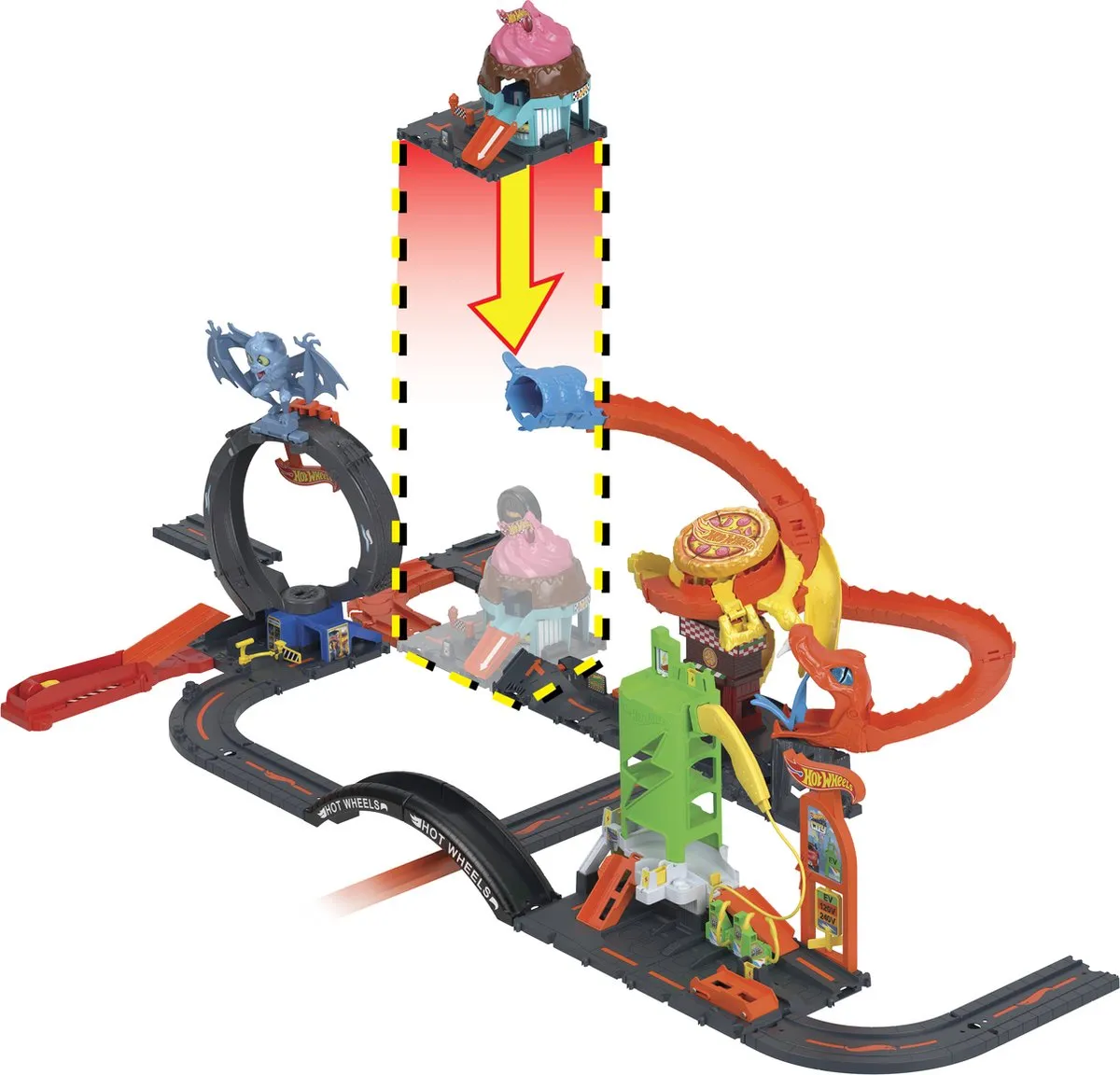 Hot Wheels City Centrum Speelset Ice Crream Swirl HDR24-HTN77 - Multicolor