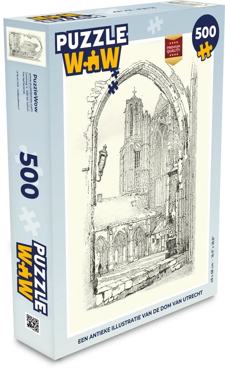 PuzzleWow Legpuzzel Antieke Dom Utrecht 500 Stuks - Multicolor