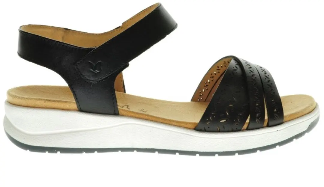 Damessandalen Zwart Leder Comfort Caprice maat 37