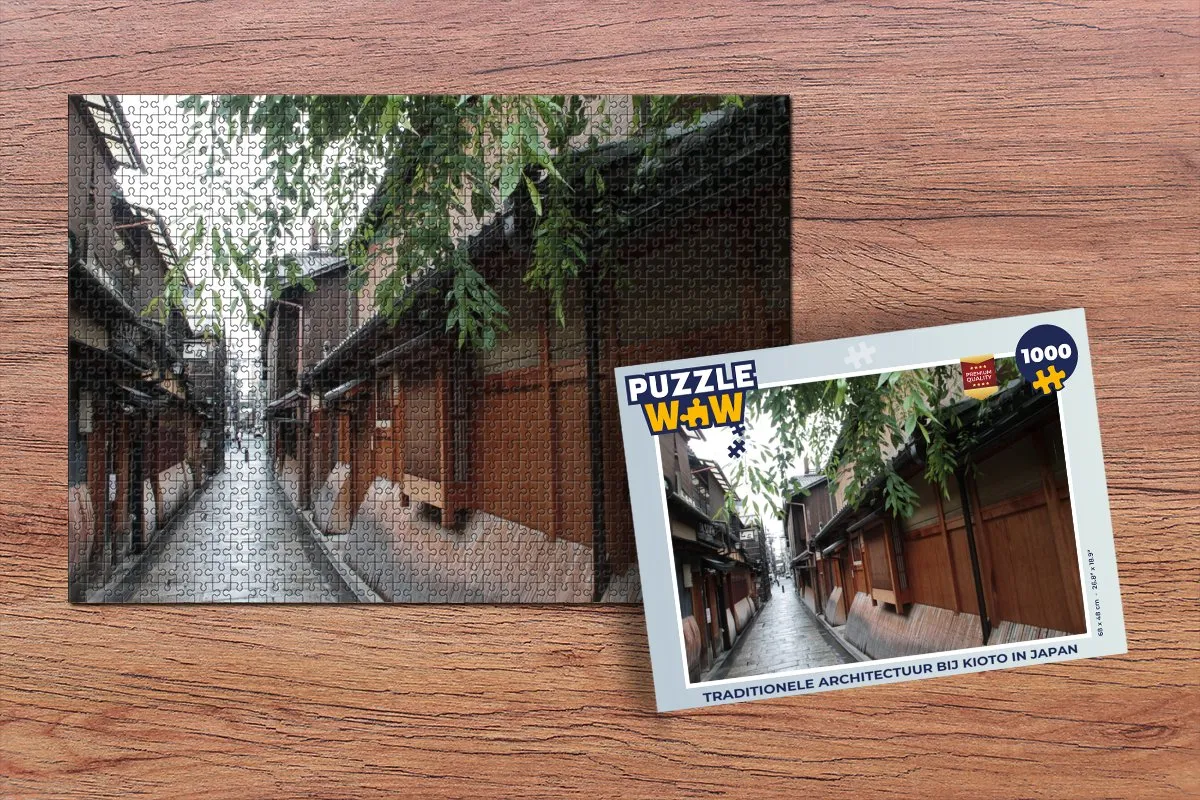 PuzzleWow Legpuzzel Traditionele Architectuur Kioto - 1000 Stuks Multicolor