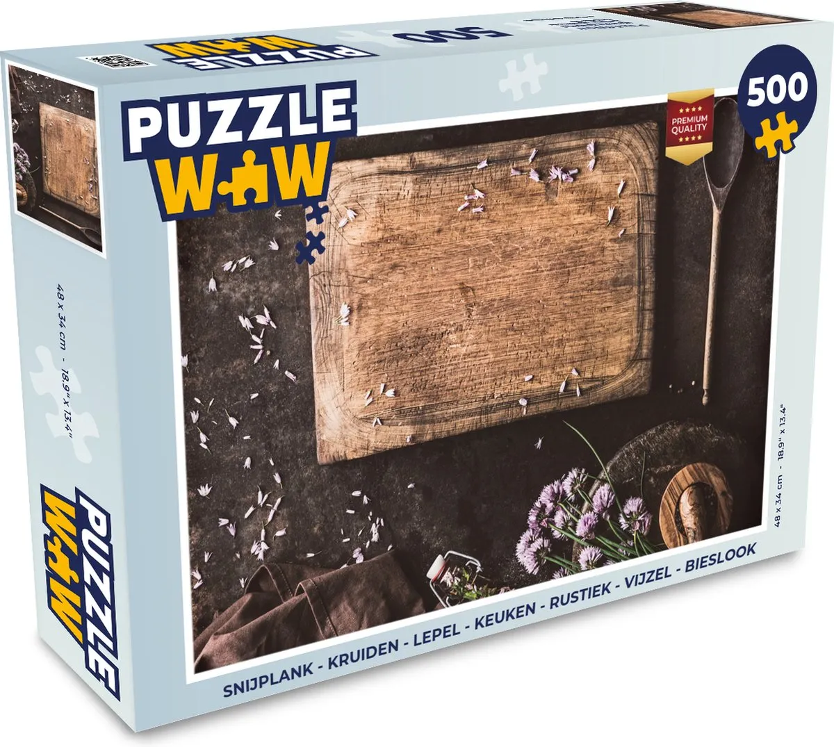 PuzzleWow 500 Stuks Multicolor Snijplank Puzzel