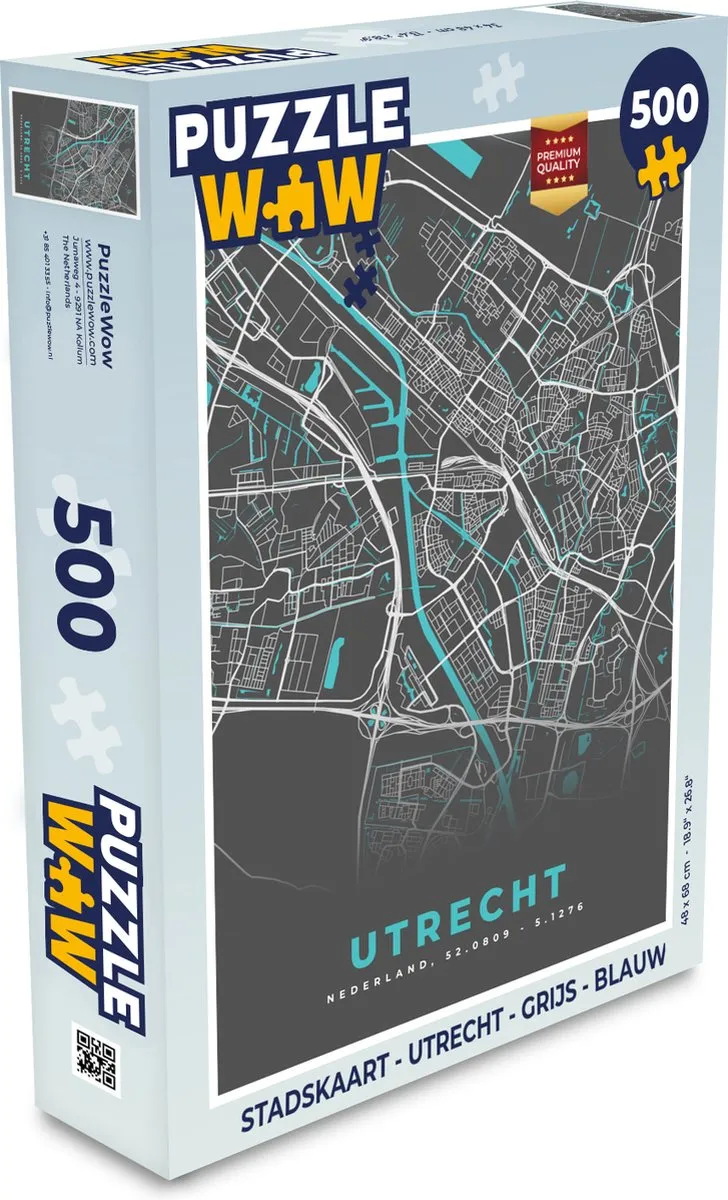 PuzzleWow Utrecht Legpuzzel 500 Stuks - Multicolor