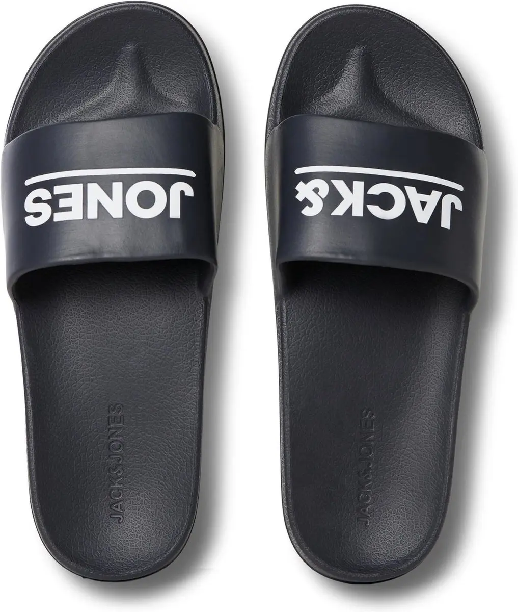 Jack & Jones JFWOLLIE SLIDER Logo Badslipper Antraciet