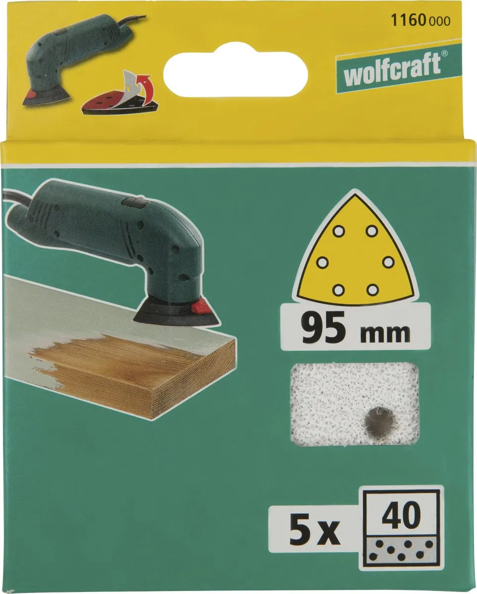Wolfcraft Deltaschuurmachine Schuurpapier 5 Stuks - Korrel 40