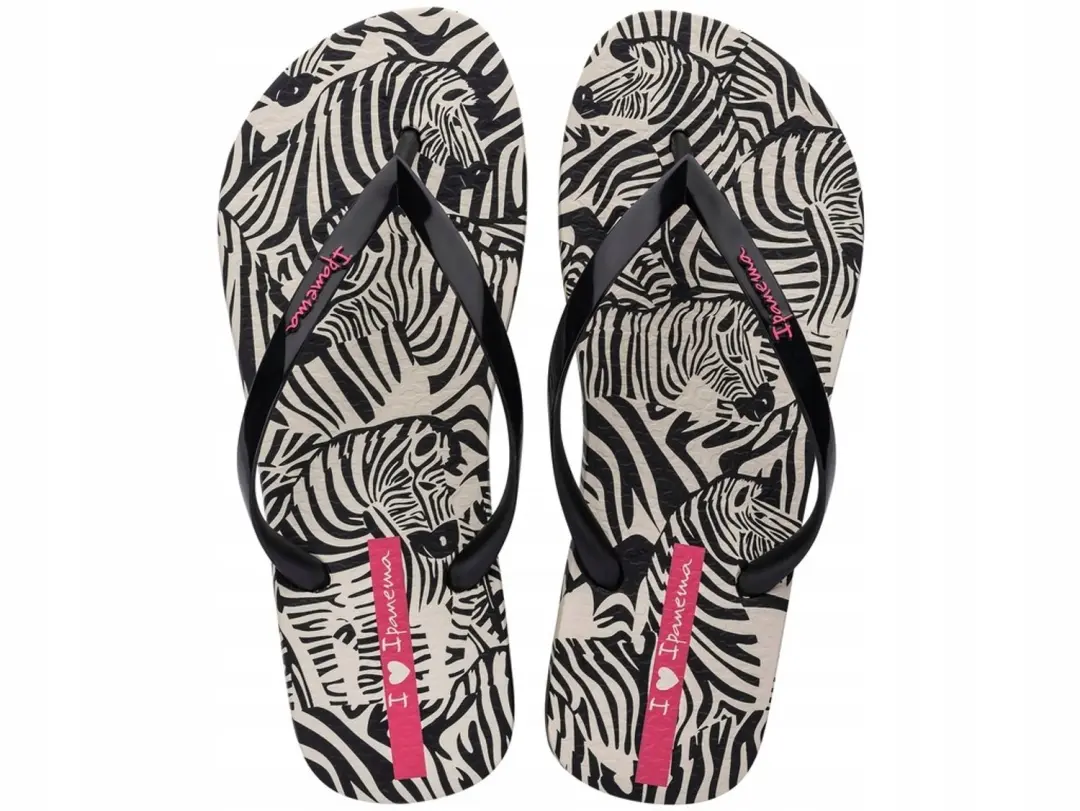 Ipanema Dames Teenslippers Animal Print Zwart Wit Maat 41-42