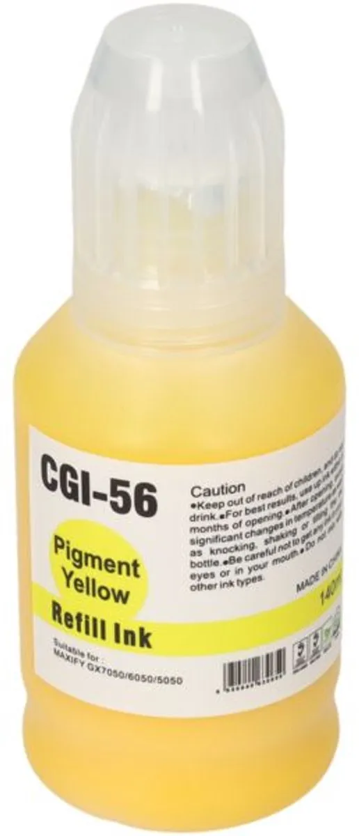 PrintAbout GI-56Y Inktcartridge - Geel - 140ml - Canon