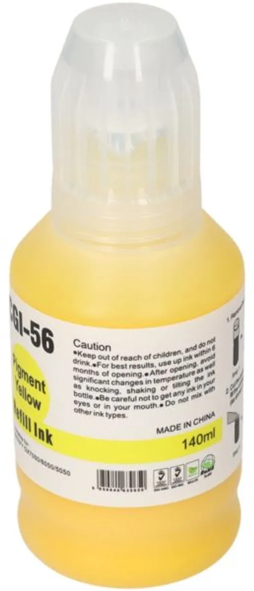 PrintAbout GI-56Y Inktcartridge - Geel - 140ml - Canon