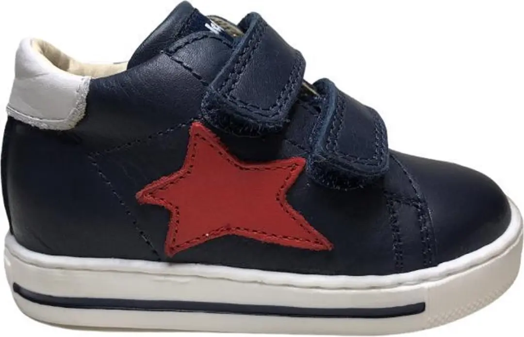 falcotto velcro rode ster lederen sneaker Sasha navy mt 19