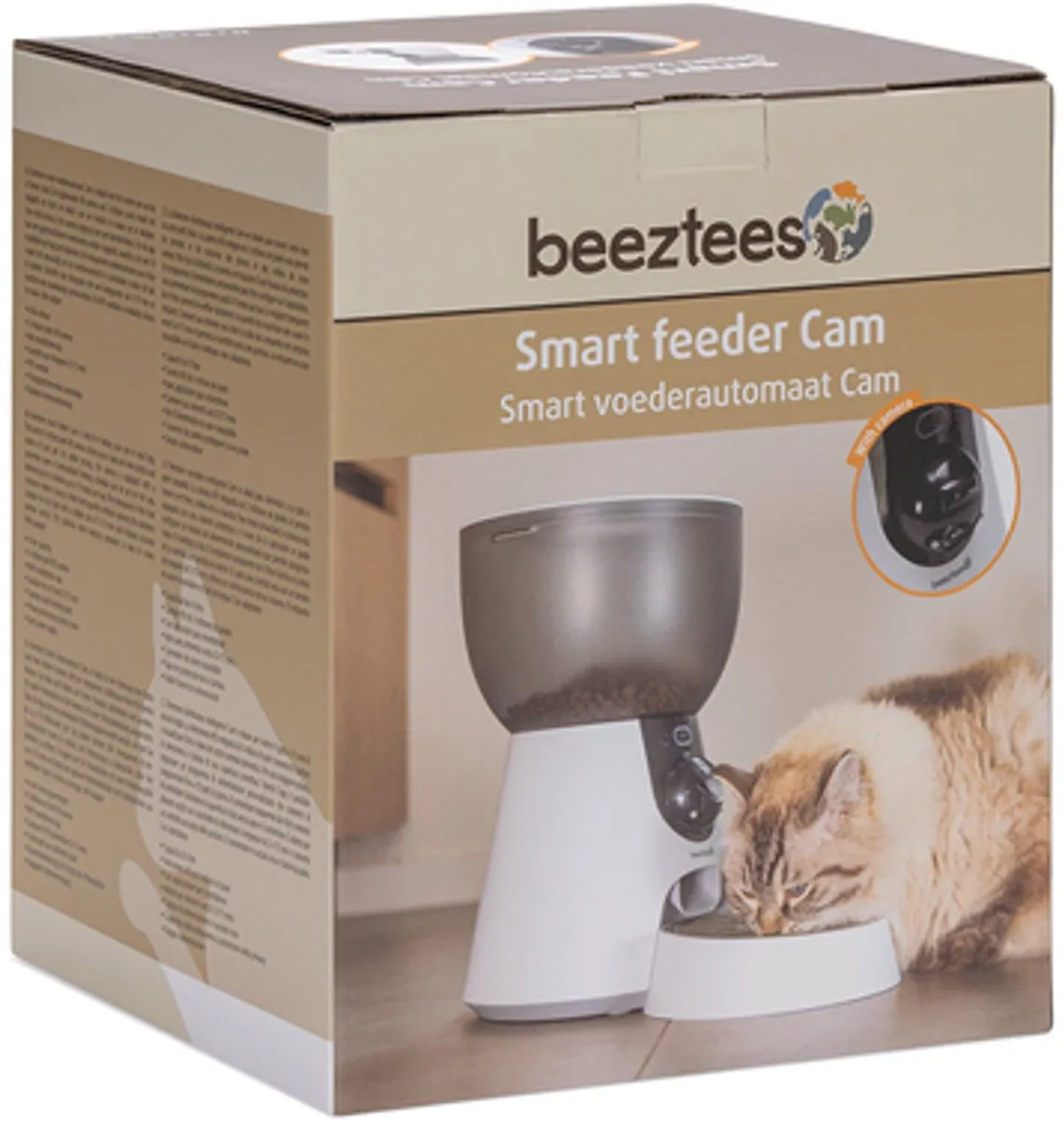 Beeztees Cam Smart Voerbak Kat - Wit - 22x36x32cm
