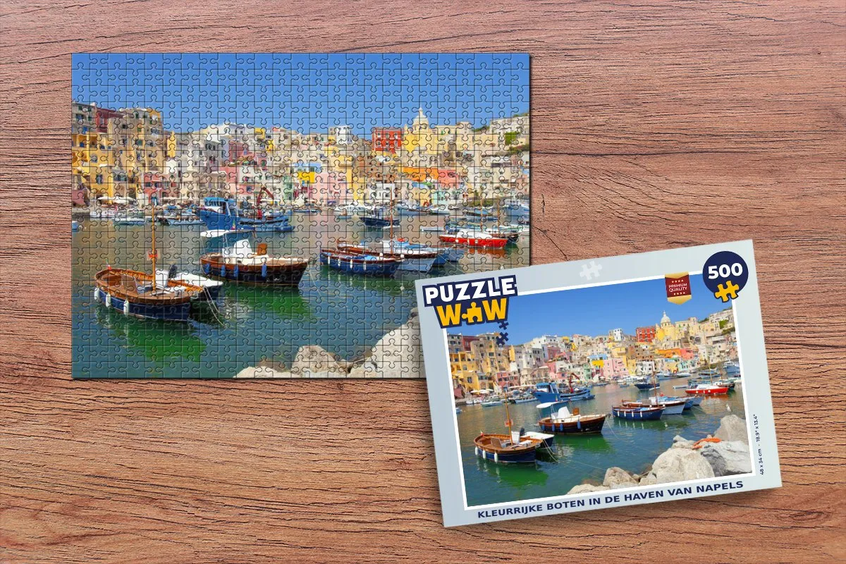PuzzleWow Huis aan zee Italië Legpuzzel 500 Stuks - Multicolor