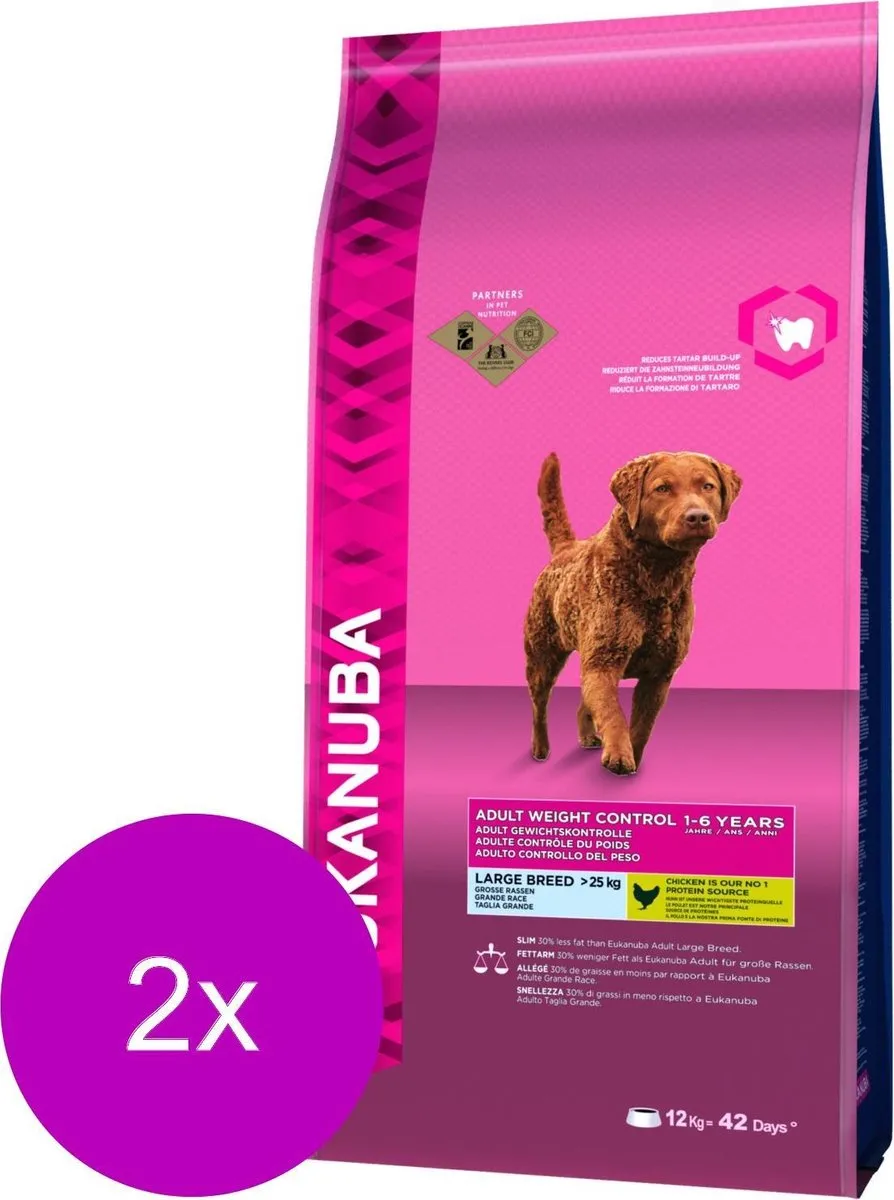 Eukanuba Adult Light Large Breed Hondenvoer - 2x12kg