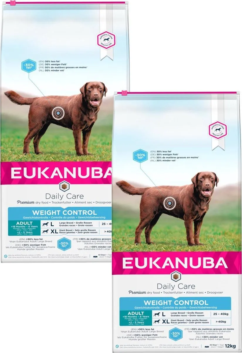 Eukanuba Adult Light Large Breed Hondenvoer - 2x12kg