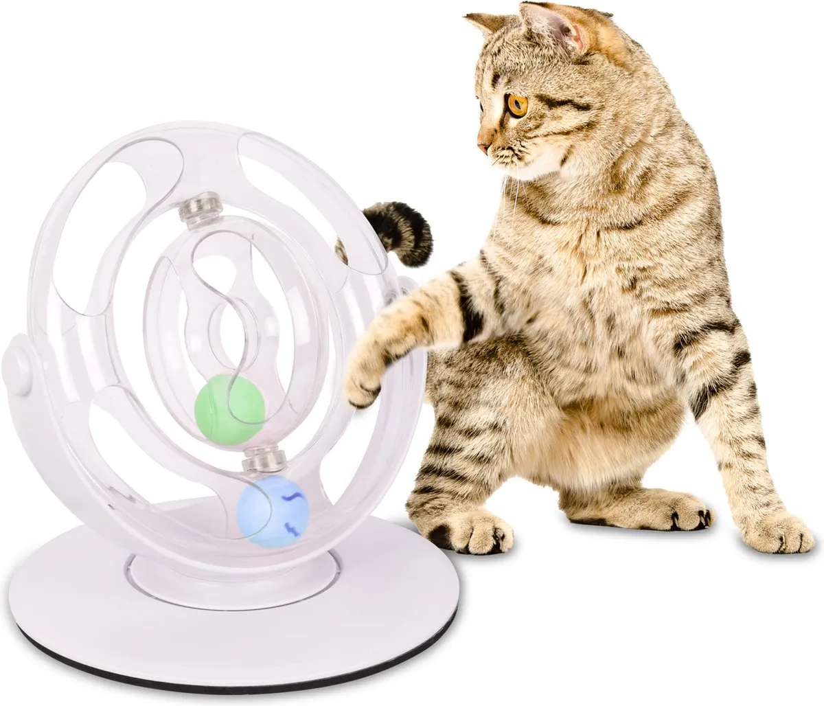 Flamingo Dita Elektronisch Roterend Kattenwiel - Wit