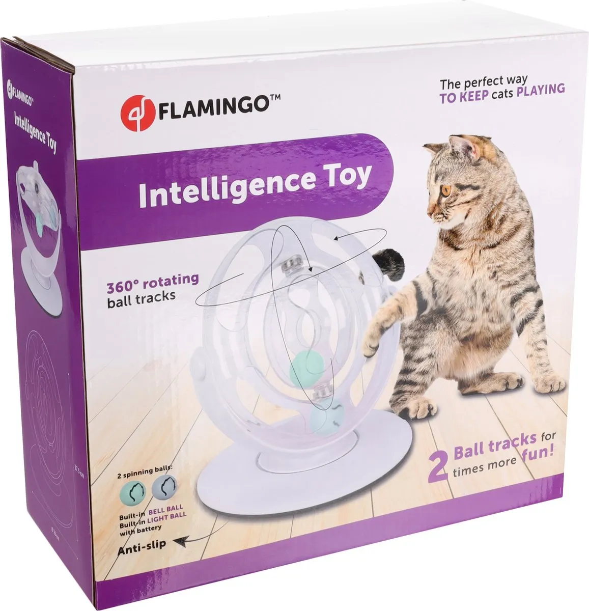 Flamingo Dita Elektronisch Roterend Kattenwiel - Wit