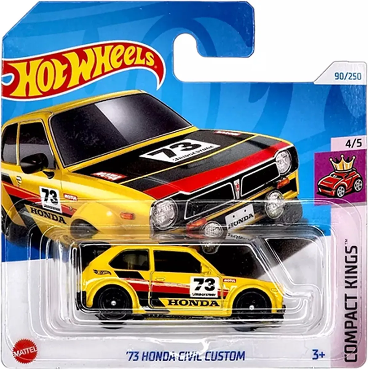 Hot Wheels '73 Honda Civic Custom Geel 1:64