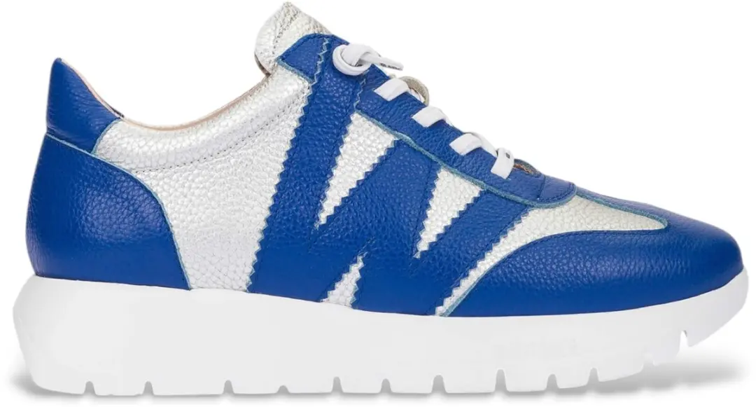 Wonders Leren sportschoenen Odisei 76 zilver,