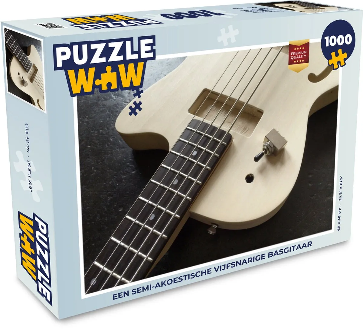 PuzzleWow Puzzel Basgitaar Legpuzzel 1000 Stuks